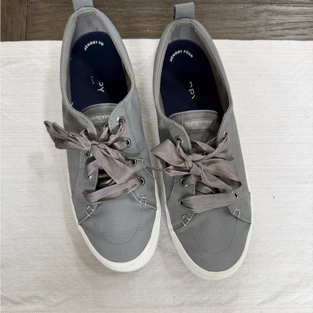 Sperry Women's Gray Ribbon Lace-Up Sneakers